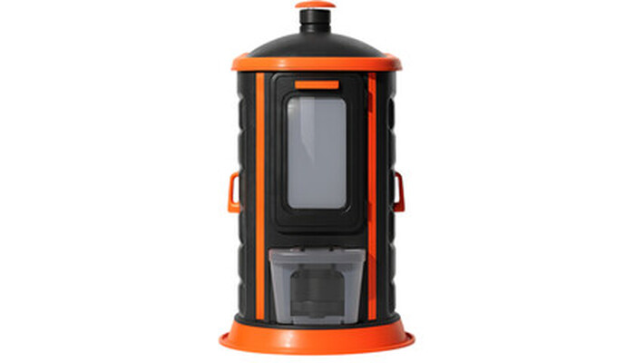 Deluxe flushable portable restroom unit with sink